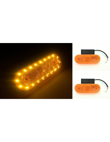 2x LED Begrenzungsleuchte 12/24V Umrissleuchte Anhänger LKW 114x63x40mm gelb SET