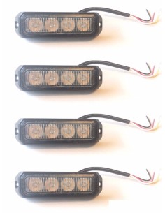 4x LED Frontblitzer Heckblitzer 95x28x19 12V 24V PKW LKW Straßenräumer R65 R10