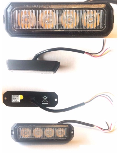 4x LED Frontblitzer Heckblitzer 95x28x19 12V 24V PKW LKW Straßenräumer R65 R10