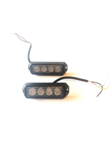 4x LED Frontblitzer Heckblitzer 95x28x19 12V 24V PKW LKW Straßenräumer R65 R10