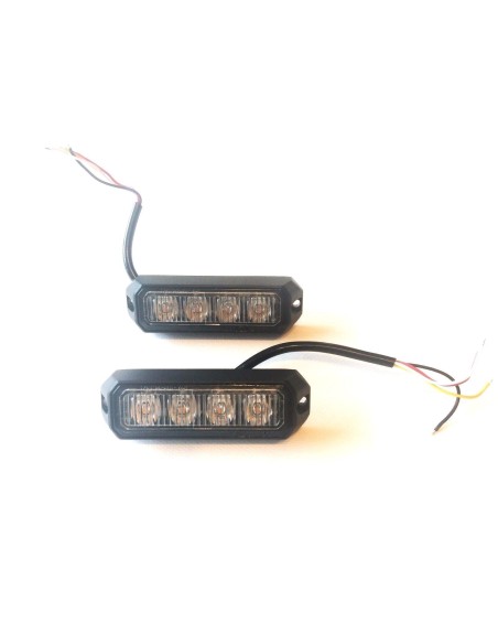 4x LED Frontblitzer Heckblitzer 95x28x19 12V 24V PKW LKW Straßenräumer R65 R10