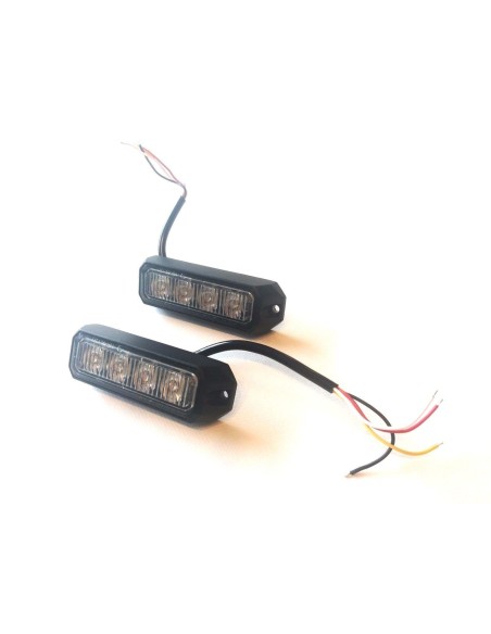 4x LED Frontblitzer Heckblitzer 95x28x19 12V 24V PKW LKW Straßenräumer R65 R10