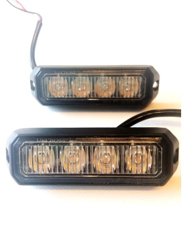 4x LED Frontblitzer Heckblitzer 95x28x19 12V 24V PKW LKW Straßenräumer R65 R10