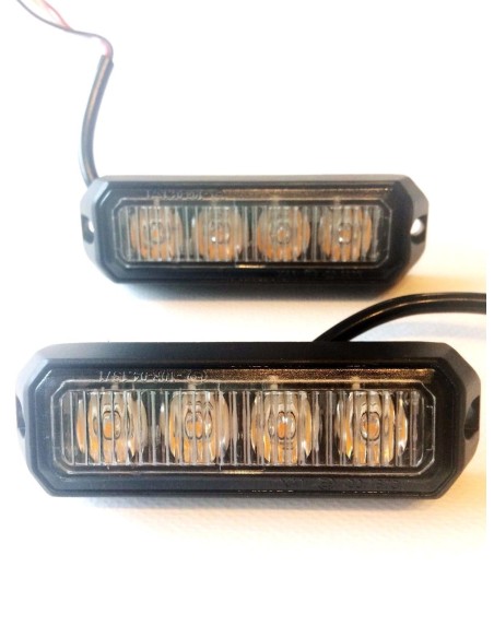 4x LED Frontblitzer Heckblitzer 95x28x19 12V 24V PKW LKW Straßenräumer R65 R10