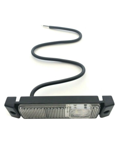 2x Weiß LED Umrissleuchte Begrenzungsleuchte 12/24V Anhänger LKW 131x33x17 Kabel