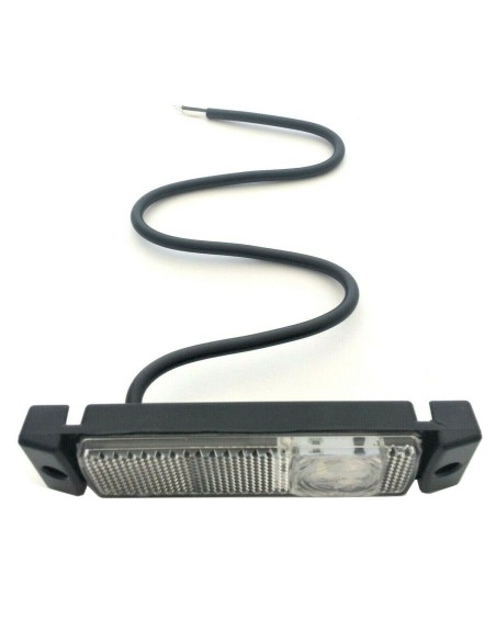 2x Weiß LED Umrissleuchte Begrenzungsleuchte 12/24V Anhänger LKW 131x33x17 Kabel