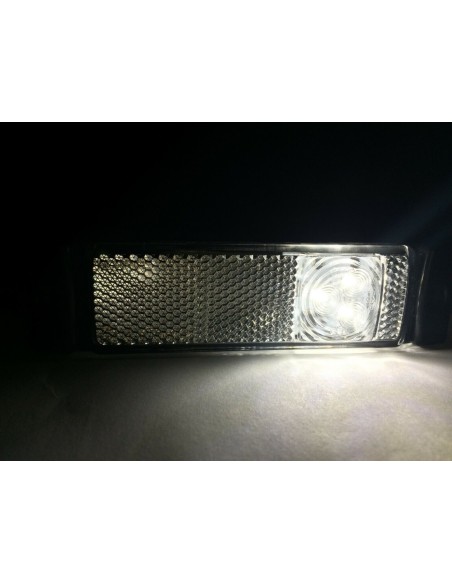 Weiß LED Umrissleuchte Begrenzungsleuchte 12V 24V Anhänger LKW 131x33x17 Kabel