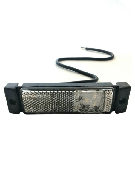Weiß LED Umrissleuchte Begrenzungsleuchte 12V 24V Anhänger LKW 131x33x17 Kabel
