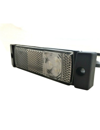 Weiß LED Umrissleuchte Begrenzungsleuchte 12V 24V Anhänger LKW 131x33x17 Kabel