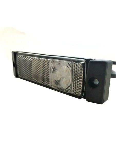 Weiß LED Umrissleuchte Begrenzungsleuchte 12V 24V Anhänger LKW 131x33x17 Kabel