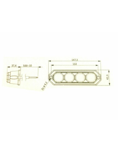 ROT LED Frontblitzer Heckblitzer Warnleuchte 12V 24V E9 PKW LKW R10 mit Dreieck