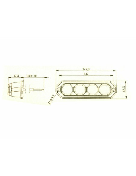 ROT LED Frontblitzer Heckblitzer Warnleuchte 12V 24V E9 PKW LKW R10 mit Dreieck