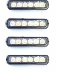 4x LED Frontblitzer Heckblitzer 128x28x19 12V 24V 18W PKW LKW Straßenräumer E9