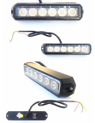 4x LED Frontblitzer Heckblitzer 128x28x19 12V 24V 18W PKW LKW Straßenräumer E9