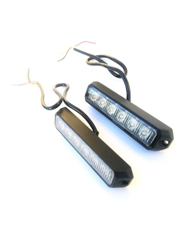 4x LED Frontblitzer Heckblitzer 128x28x19 12V 24V 18W PKW LKW Straßenräumer E9