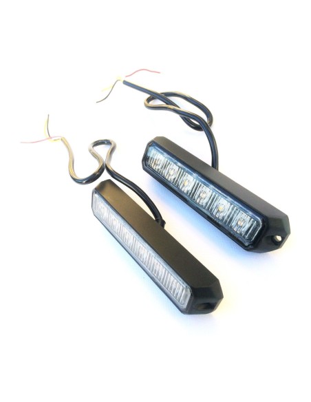 4x LED Frontblitzer Heckblitzer 128x28x19 12V 24V 18W PKW LKW Straßenräumer E9