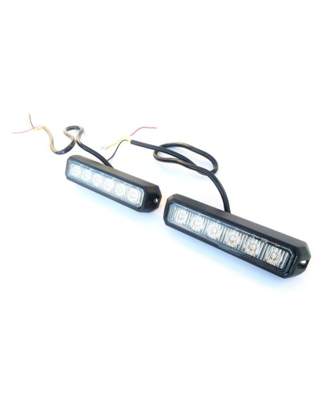 4x LED Frontblitzer Heckblitzer 128x28x19 12V 24V 18W PKW LKW Straßenräumer E9