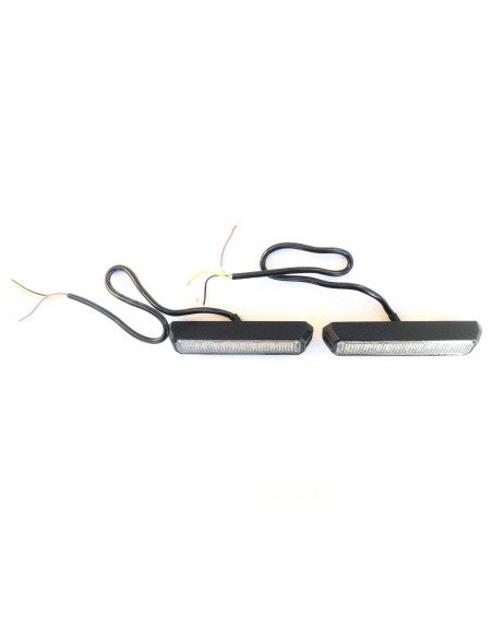 2x LED Frontblitzer Heckblitzer 128x28x19 12V 24V PKW LKW Straßenräumer Orange