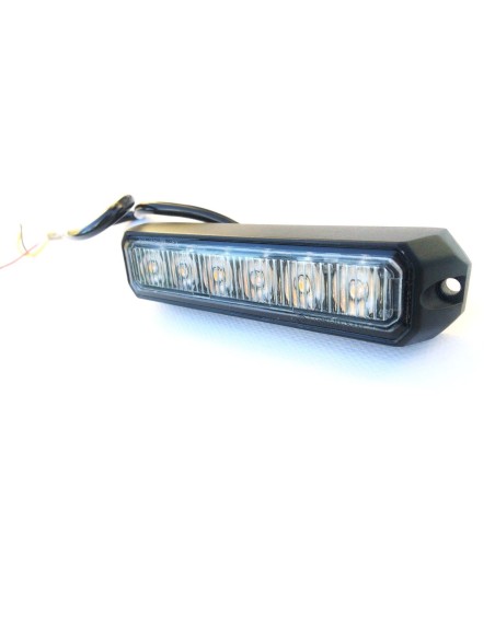 LED Frontblitzer Heckblitzer 6 LED 128x28x19 mm 12V 24V PKW LKW Straßenräumer