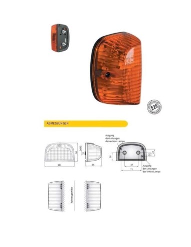 2x Blinker Zusatzblinker f. Schlepper Baumaschinen Bagger Traktor mit Glühbirnen