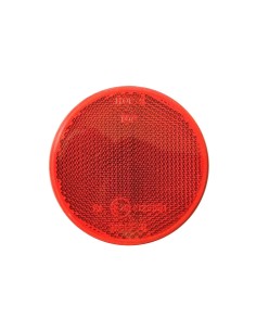 2x Rot Rund Reflektor 78 mm Rückstrahler Katzenauge Selbstklebend Anhänger SET 2