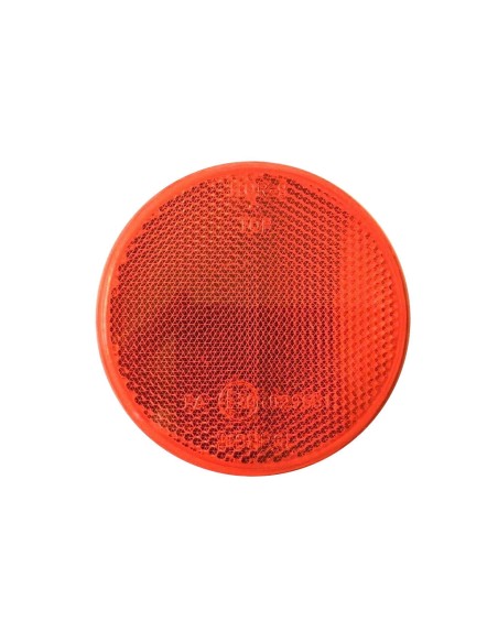 2x Rot Rund Reflektor 78 mm Rückstrahler Katzenauge Selbstklebend Anhänger SET