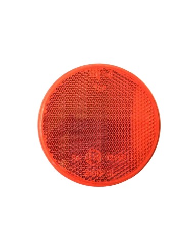 4x Rot Rund Reflektor 78 mm Rückstrahler Katzenauge Selbstklebend Anhänger SET