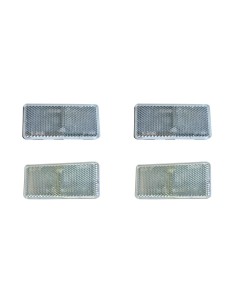 4x Rückstrahler weiß Reflektor 94x44x7 mm Selbstklebend Anhänger Katzenauge SET