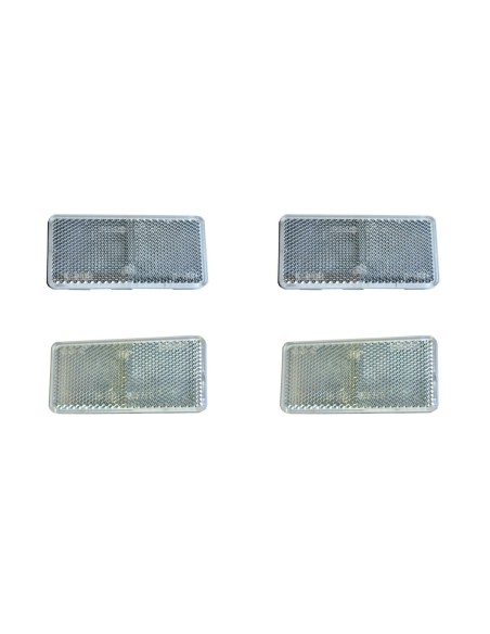 4x Rückstrahler weiß Reflektor 94x44x7 mm Selbstklebend Anhänger Katzenauge SET