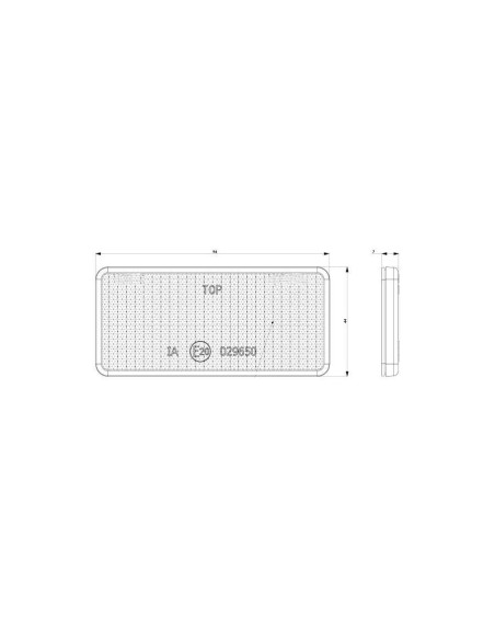 2x Rückstrahler weiß Reflektor 94x44x7 mm Selbstklebend Anhänger Katzenauge SET