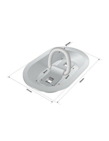 4x Einbau Zurrmulde mit D-Ring Zurrring  Zurröse 150x101 mm 2000 kg Anhänger SET