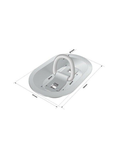 4x Einbau Zurrmulde mit D-Ring Zurrring  Zurröse 150x101 mm 2000 kg Anhänger SET
