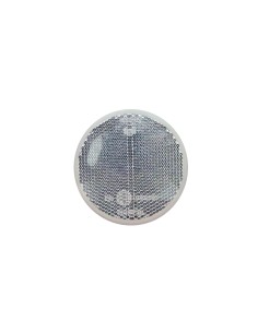 2x weiss rund Reflektor 78 mm Rückstrahler Katzenauge Selbstklebend Anhänger SET 2