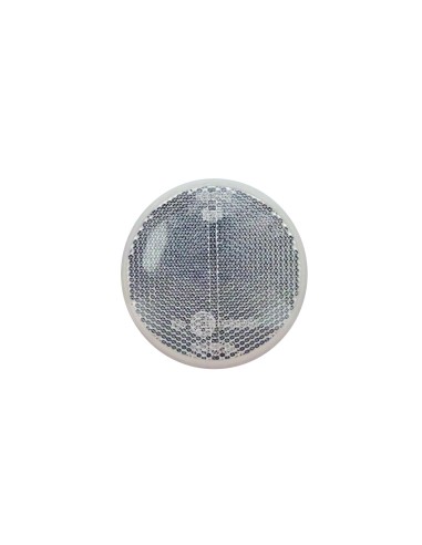 2x weiss rund Reflektor 78 mm Rückstrahler Katzenauge Selbstklebend Anhänger SET