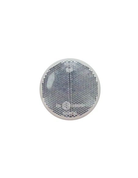 2x weiss rund Reflektor 78 mm Rückstrahler Katzenauge Selbstklebend Anhänger SET