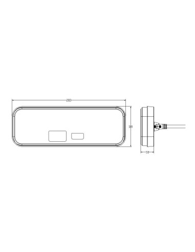 Rückleuchte Led 12/24V Rechteckig Links