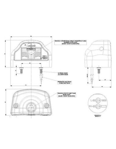 Kennzeichenleuchte ltd 229 Rot LED