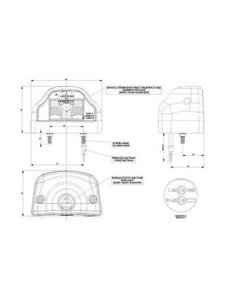 Kennzeichenleuchte ltd 229 Rot LED