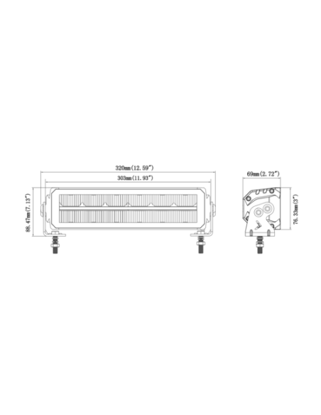 Head lamp BEZEL-LESS medium 1224V LED