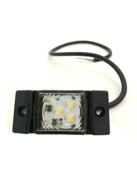 Weiß LED Umrissleuchte Begrenzungsleuchte 12V 24V Anhänger LKW 73x33x17 Kabel