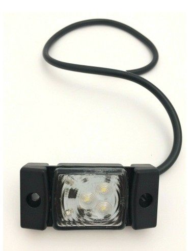 Weiß LED Umrissleuchte Begrenzungsleuchte 12V 24V Anhänger LKW 73x33x17 Kabel