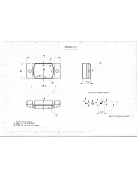 Weiß LED Umrissleuchte Begrenzungsleuchte 12V 24V Anhänger LKW 73x33x17 Kabel