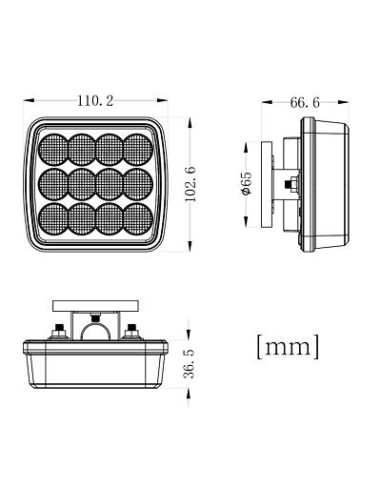 Stroboskoplampe 12xLED 12  24V Magnet