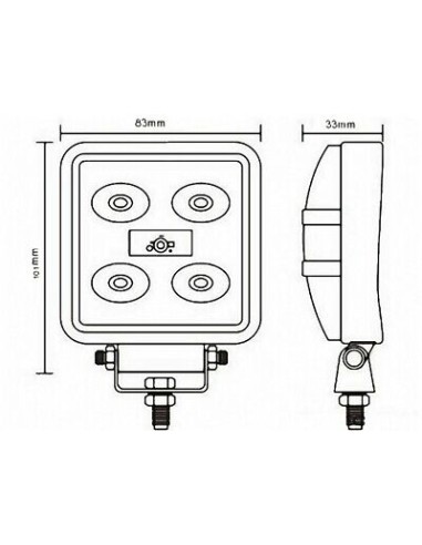Die LED-Arbeitsleuchte 5 x 3W flood 2m Kabelnummer
