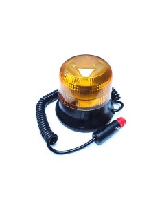 LED Warnleuchte Rund Ø145 Doppelter Blitz 9 LED 12V 24V 48V E9 ECE R65 Magnetfuß 2