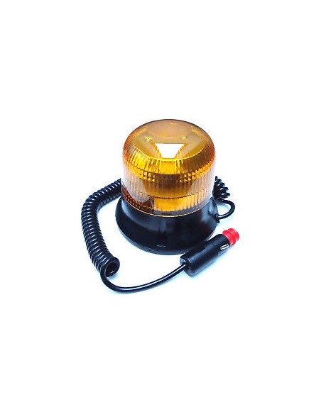LED Warnleuchte Rund Ø145 Doppelter Blitz 9 LED 12V 24V 48V E9 ECE R65 Magnetfuß