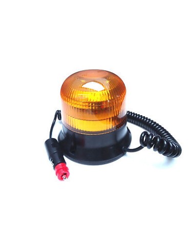 LED Warnleuchte Rund Ø145 Doppelter Blitz 9 LED 12V 24V 48V E9 ECE R65 Magnetfuß