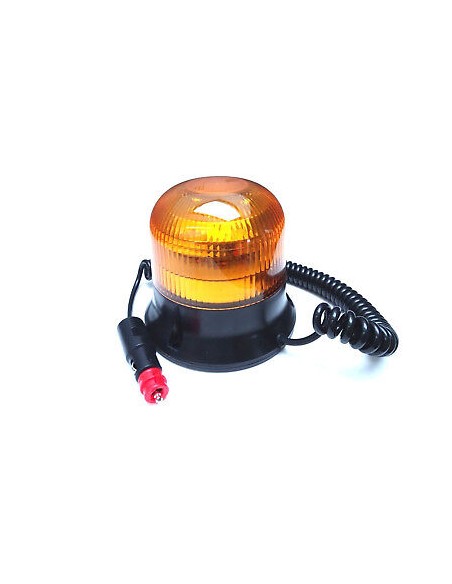 LED Warnleuchte Rund Ø145 Doppelter Blitz 9 LED 12V 24V 48V E9 ECE R65 Magnetfuß