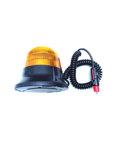 LED Warnleuchte Rund Ø145 Doppelter Blitz 9 LED 12V 24V 48V E9 ECE R65 Magnetfuß