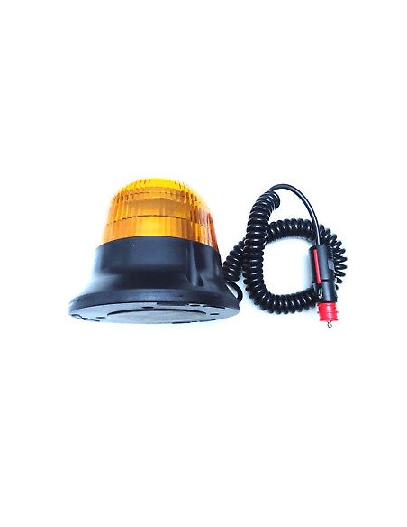 LED Warnleuchte Rund Ø145 Doppelter Blitz 9 LED 12V 24V 48V E9 ECE R65 Magnetfuß